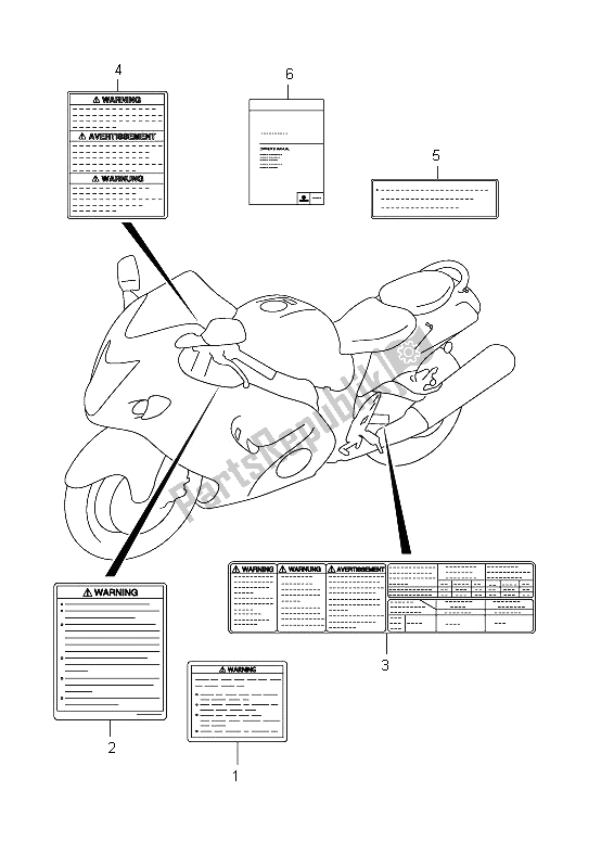 All parts for the Label (gsx1300r E24) of the Suzuki GSX 1300R Hayabusa 2012