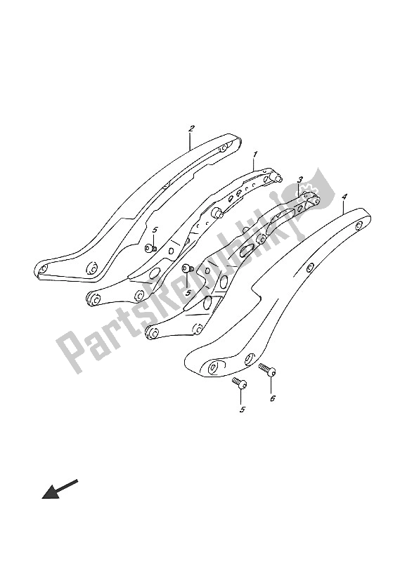 Tutte le parti per il Telaio Posteriore del Suzuki VL 1500 BT Intruder 2016