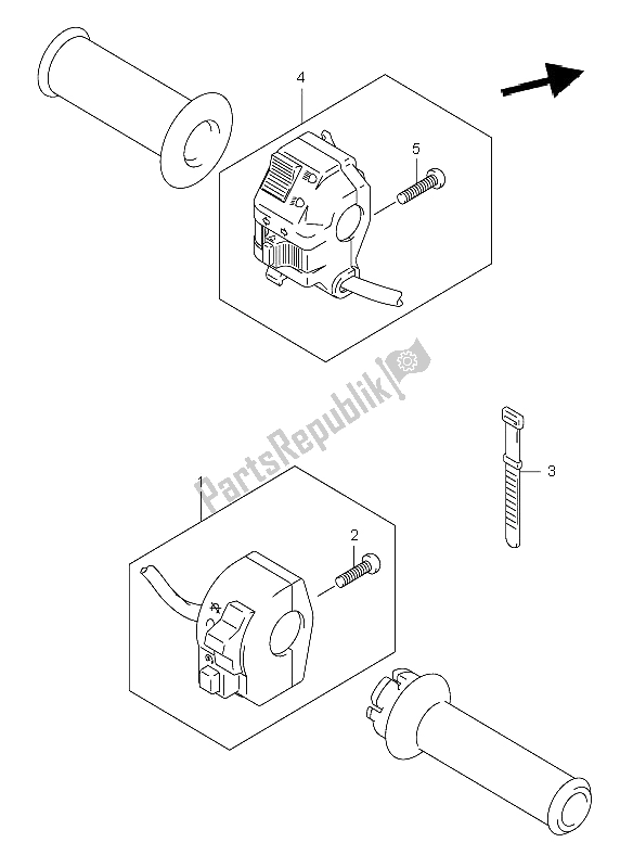 All parts for the Handle Switch (e24) of the Suzuki DR Z 400E 2006