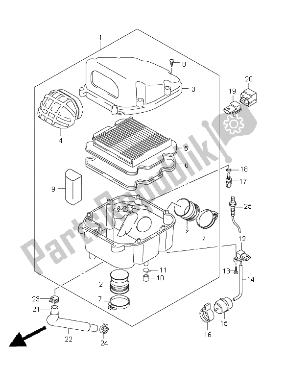 Todas las partes para Filtro De Aire de Suzuki DL 1000 V Strom 2004