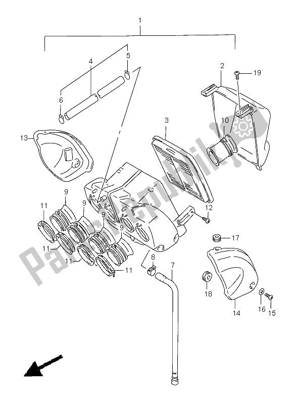 Todas las partes para Filtro De Aire de Suzuki GSF 1200 Nssa Bandit 2000