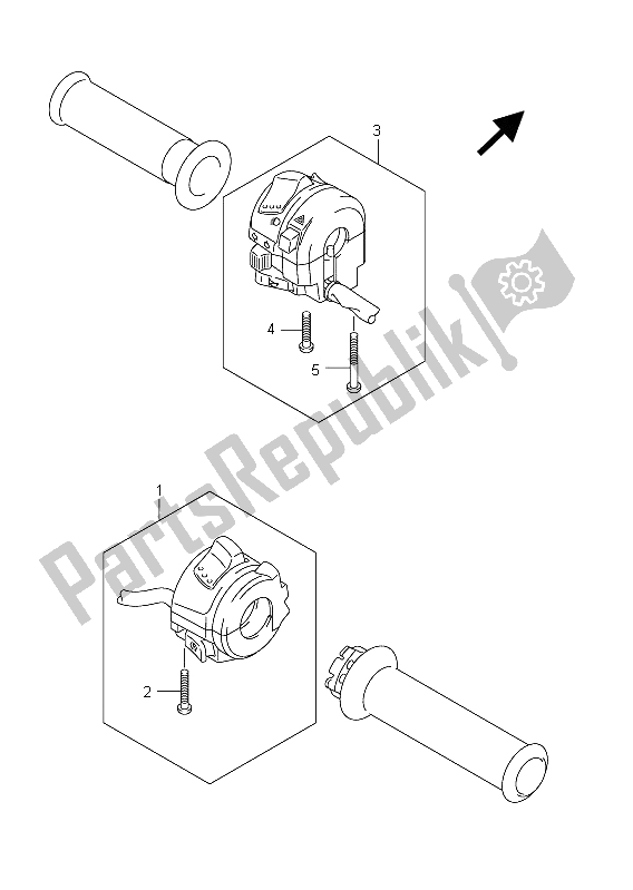 All parts for the Handle Switch of the Suzuki SFV 650A Gladius 2011