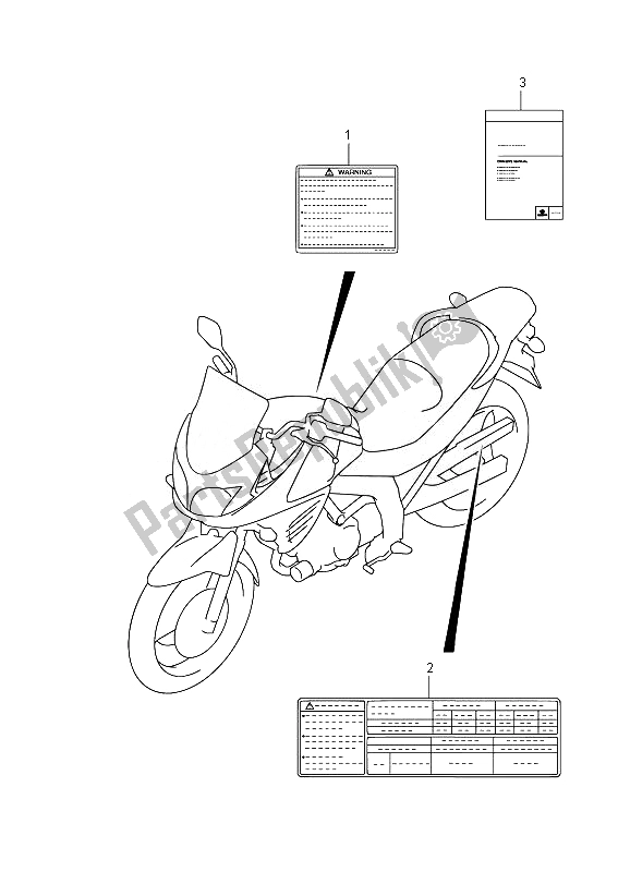 All parts for the Label of the Suzuki DL 650A V Strom 2014