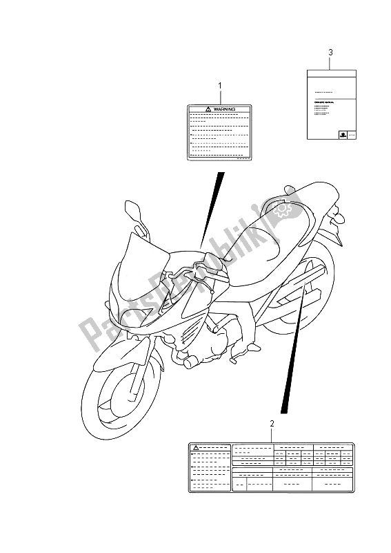 Todas las partes para Etiqueta de Suzuki DL 650A V Strom 2014