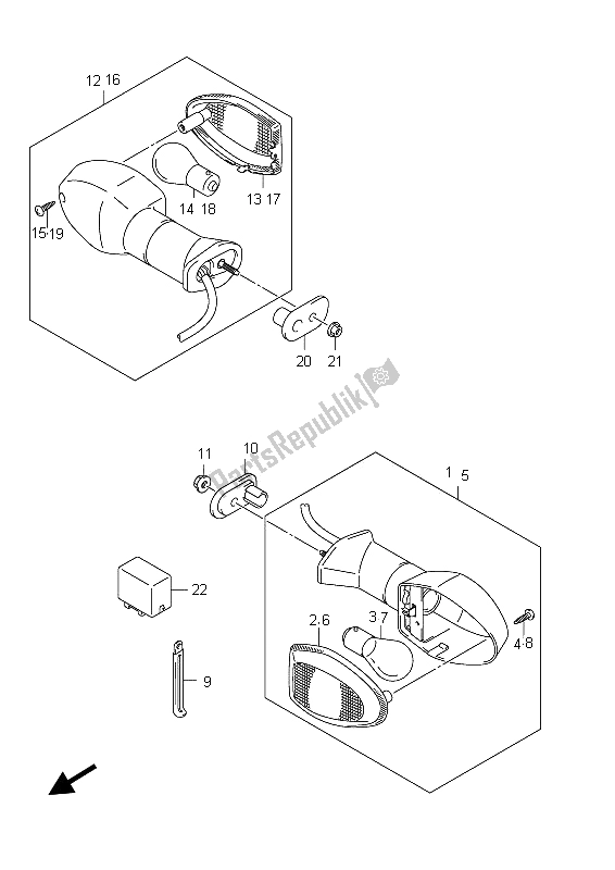 Tutte le parti per il Indicatore Di Direzione del Suzuki GSX 650 FA 2012