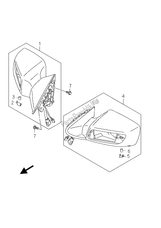 All parts for the Mirror of the Suzuki AN 650A Burgman Executive 2012