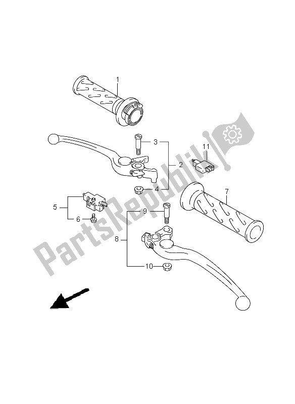 Tutte le parti per il Leva Della Maniglia del Suzuki GSX 650 FA 2010