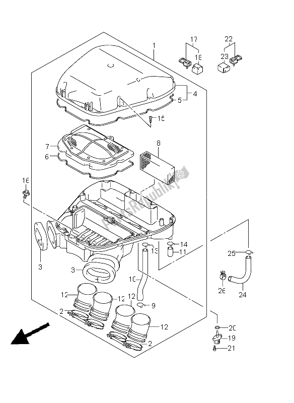 Todas las partes para Filtro De Aire de Suzuki GSX 1300R Hayabusa 2011