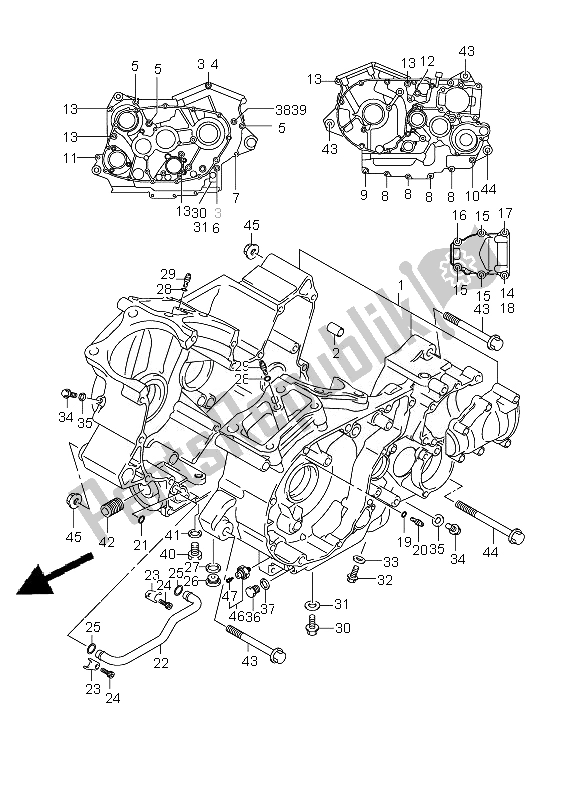 Todas as partes de Bloco Do Motor do Suzuki VZ 800Z Intruder 2007