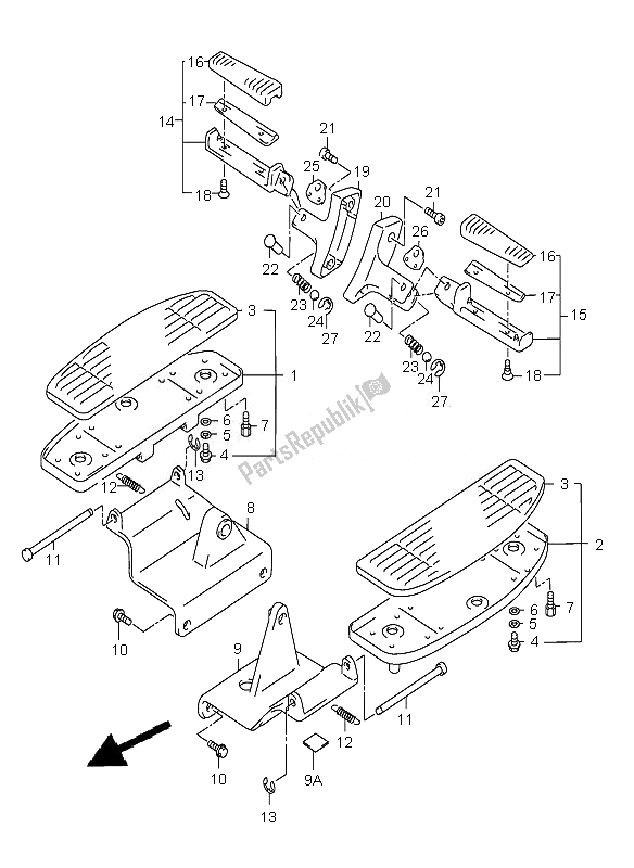 Tutte le parti per il Poggiapiedi del Suzuki VL 1500 Intruder LC 2007