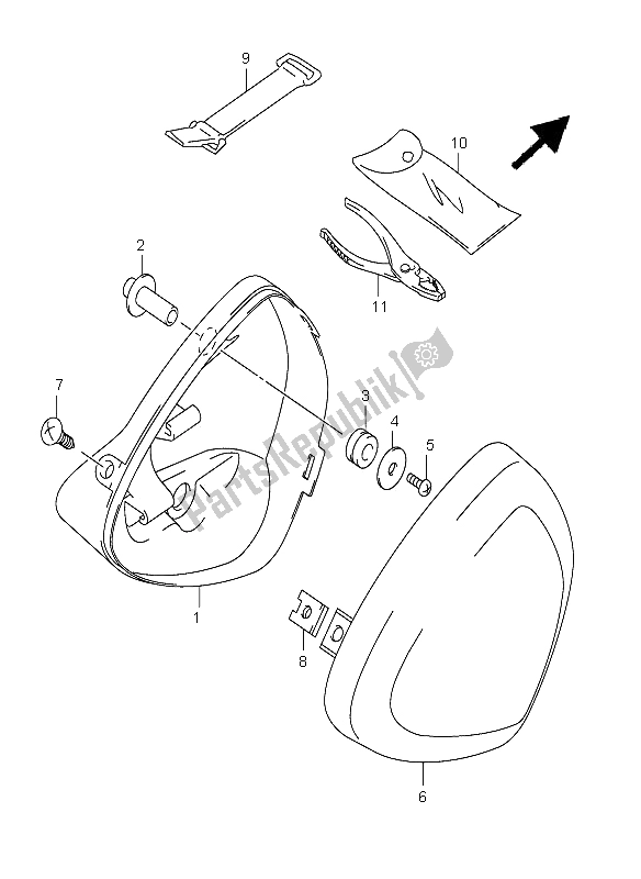 All parts for the Tool Holder of the Suzuki VS 800 Intruder 2005