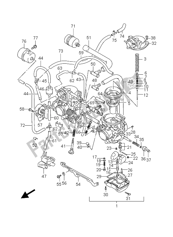 Toutes les pièces pour le Carburateur du Suzuki GS 500 EF 2006