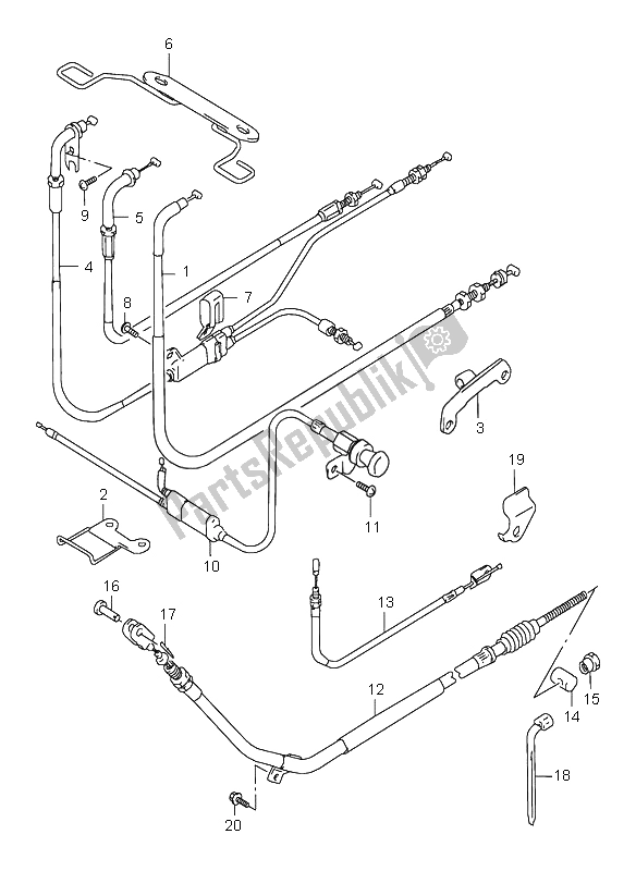 Tutte le parti per il Cavo Di Controllo del Suzuki VZ 800 Marauder 2000