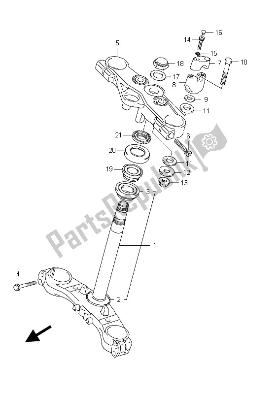 Tutte le parti per il Gambo Dello Sterzo (gsx650fu E21) del Suzuki GSX 650 FA 2012