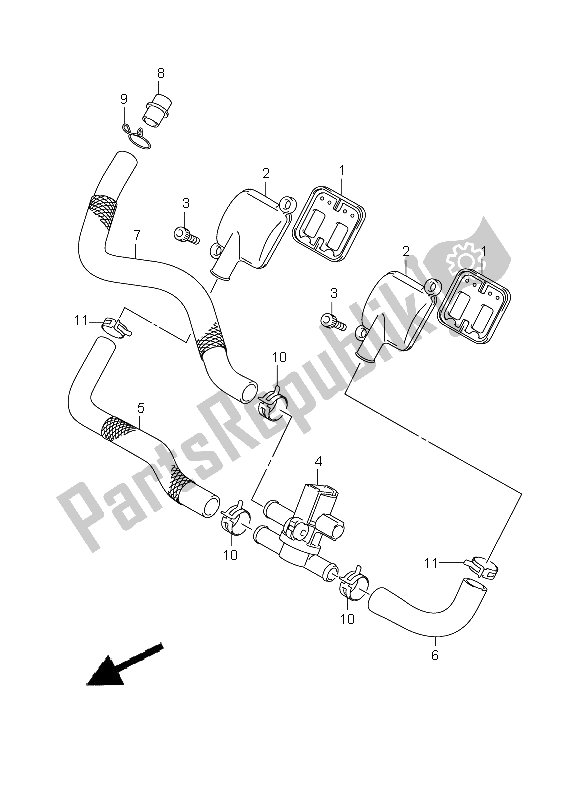 All parts for the 2nd Air of the Suzuki GSX 650 FA 2009