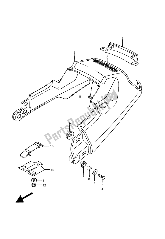 Toutes les pièces pour le Couverture De Queue De Siège du Suzuki GSX 1100G 1993