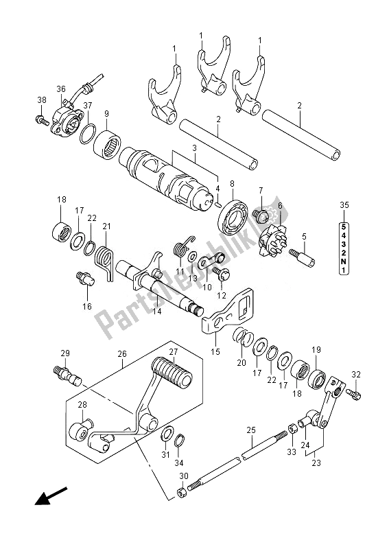 Tutte le parti per il Cambio Di Marcia del Suzuki VZR 1800 M Intruder 2014