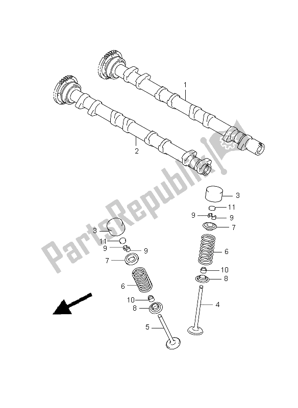 All parts for the Camshaft & Valve of the Suzuki GSX 1300 BKA B King 2009