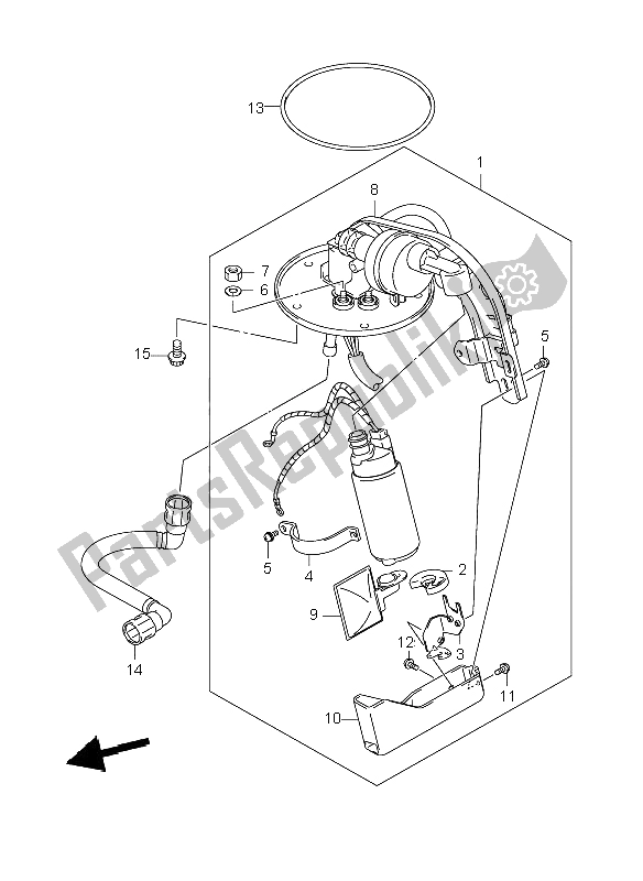 Alle onderdelen voor de Benzine Pomp van de Suzuki C 800 VL 2009
