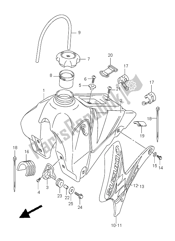 Todas las partes para Depósito De Combustible de Suzuki DR Z 125 SW LW 2003