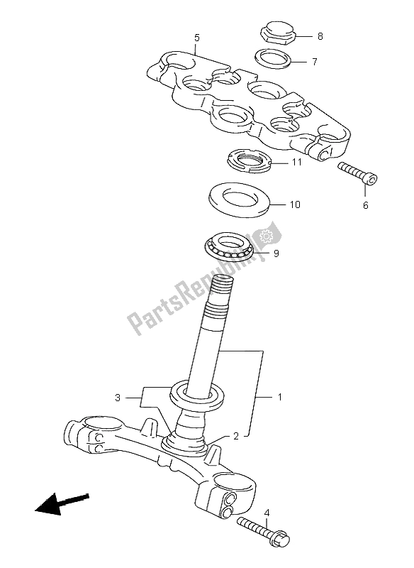 Tutte le parti per il Gambo Dello Sterzo del Suzuki GSX 750F 2000