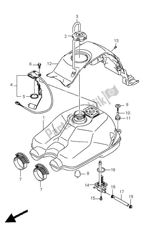 Tutte le parti per il Serbatoio Di Carburante del Suzuki LT A 400 Kingquad 4X2 2010