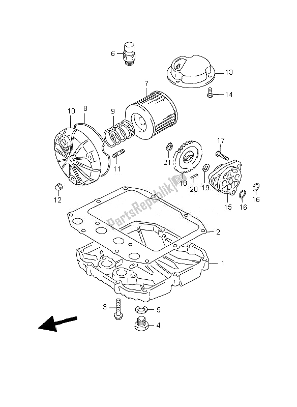Wszystkie części do Filtr Oleju I Pompa Oleju Suzuki GS 500 EF 2007