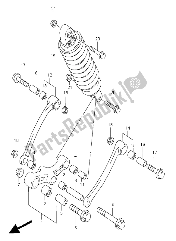 Todas las partes para Palanca De Amortiguación Trasera de Suzuki GSX 600F 1997