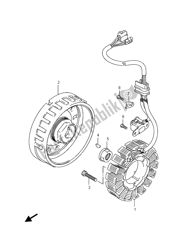 Tutte le parti per il Magnete del Suzuki LT A 750 XZ Kingquad AXI 4X4 2015