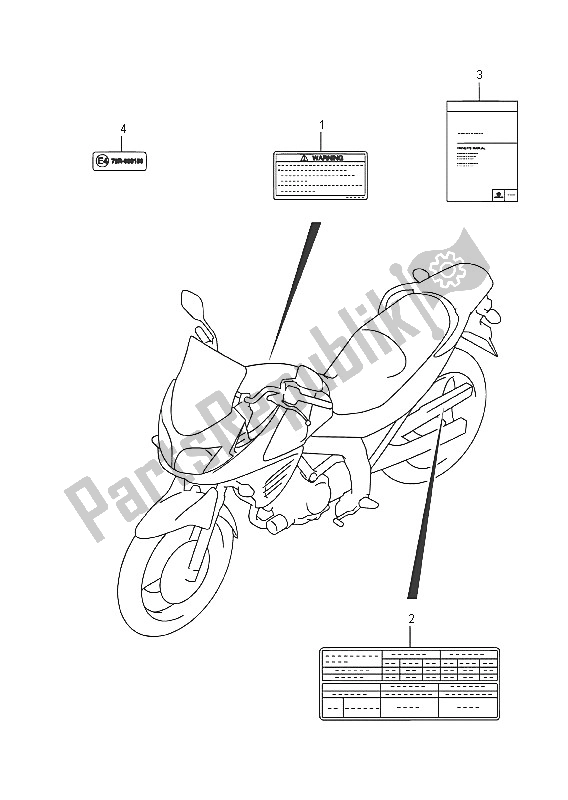 Alle onderdelen voor de Label (dl650xaue) van de Suzuki DL 650 AXT V Strom 2016