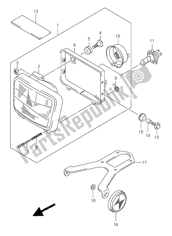 All parts for the Headlamp (e24) of the Suzuki DR Z 400E 2006