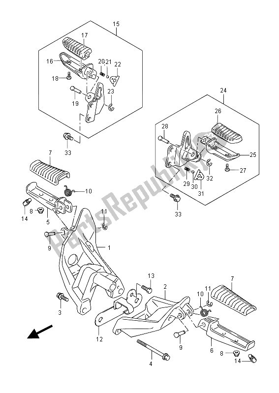 Tutte le parti per il Poggiapiedi del Suzuki VZR 1800 NZR M Intruder 2012