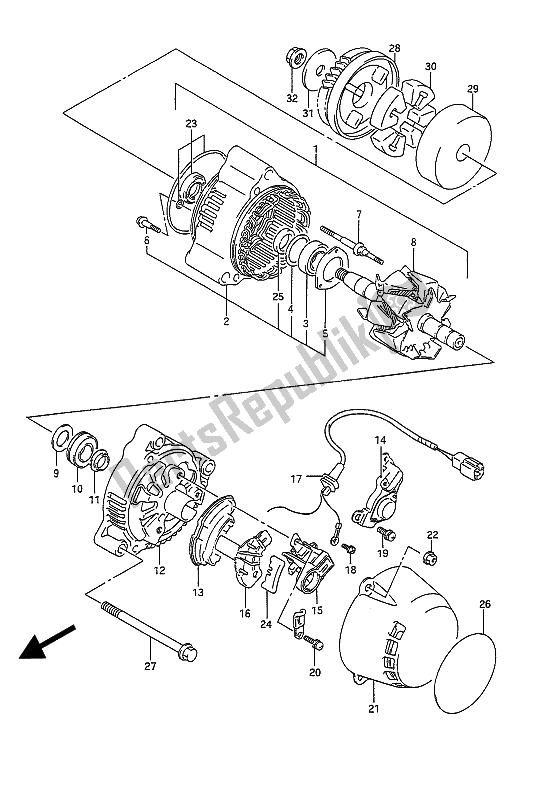 Toutes les pièces pour le Alternateur du Suzuki GSX 1100G 1993