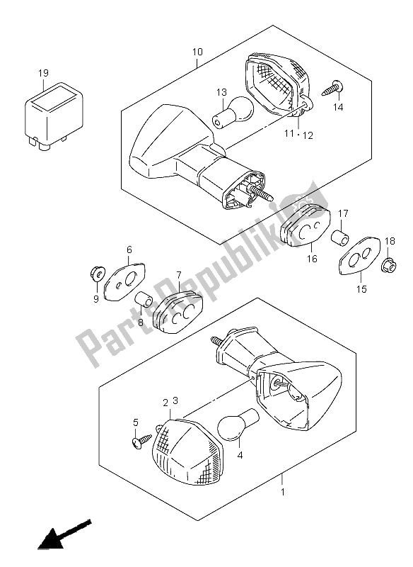 Todas as partes de Lâmpada De Sinalização do Suzuki GSX R 600 2001