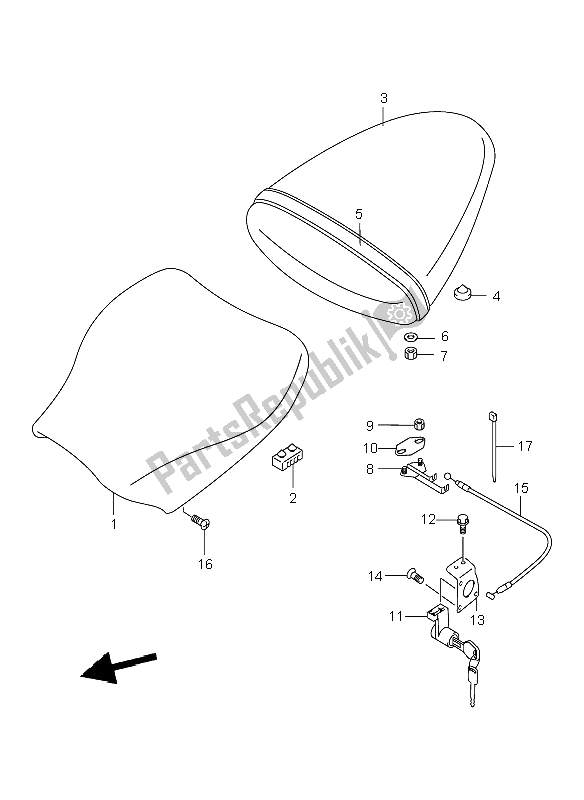 Toutes les pièces pour le Siège du Suzuki TL 1000R 2001