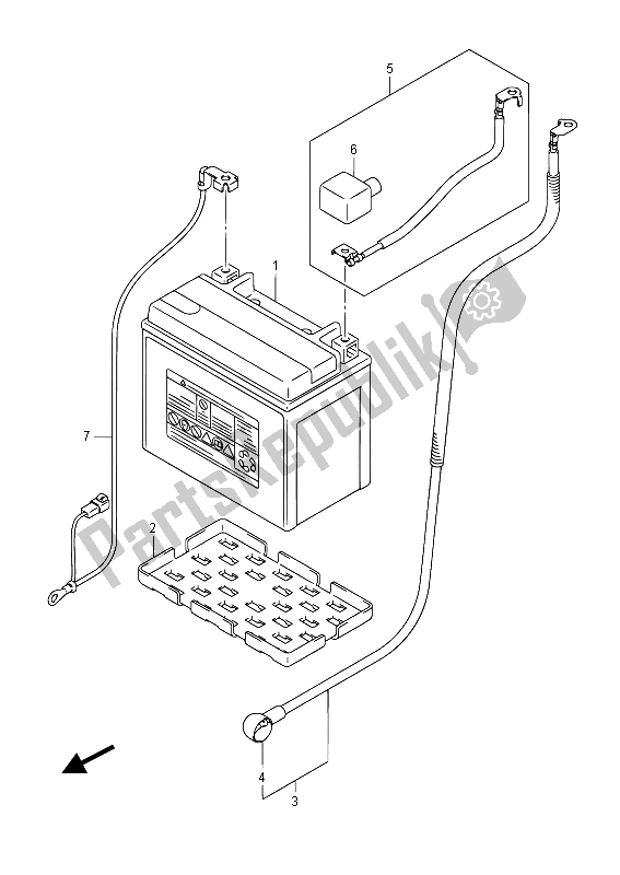 All parts for the Battery of the Suzuki GSX R 600 2015