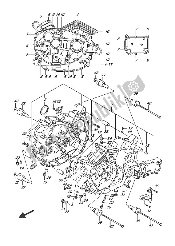 All parts for the Crankcase of the Suzuki VL 1500 BT Intruder 2016