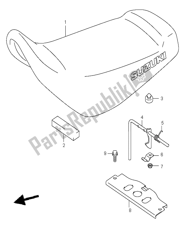Wszystkie części do Siedzenie Suzuki LT A 50 Quadsport 2003