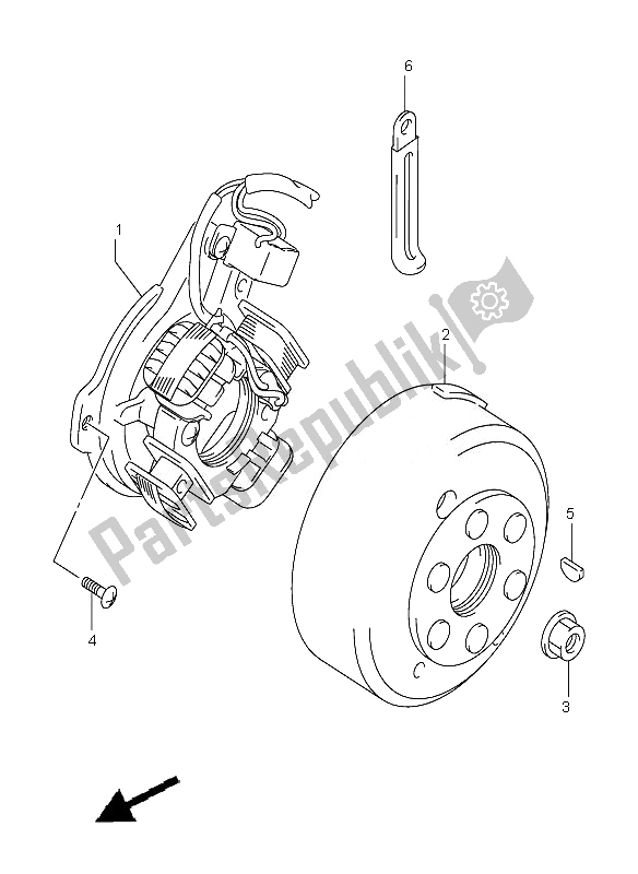 All parts for the Magneto of the Suzuki DR Z 125 SW LW 2007