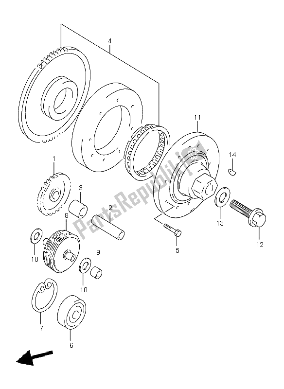 Tutte le parti per il Frizione Di Avviamento del Suzuki TL 1000R 1998