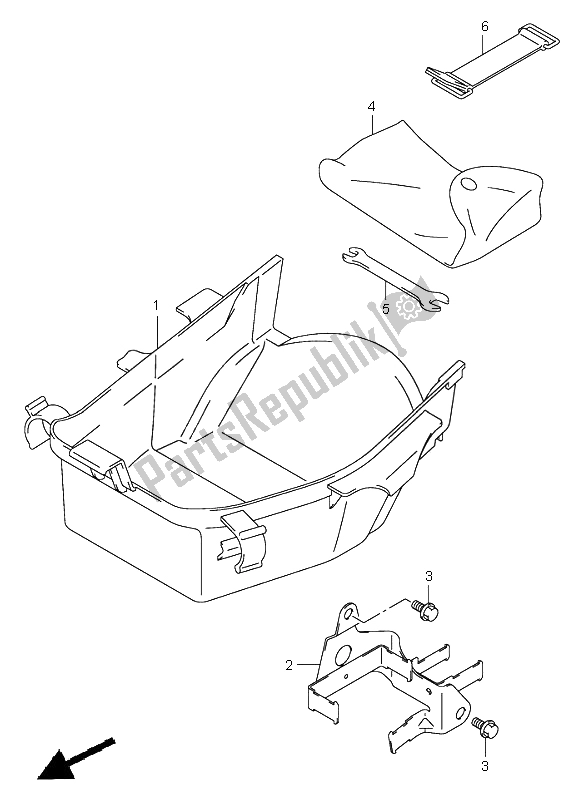 Todas as partes de Caixa De Bagagem do Suzuki GSX 1400 2004