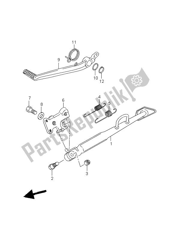 All parts for the Stand of the Suzuki DL 650A V Strom 2009