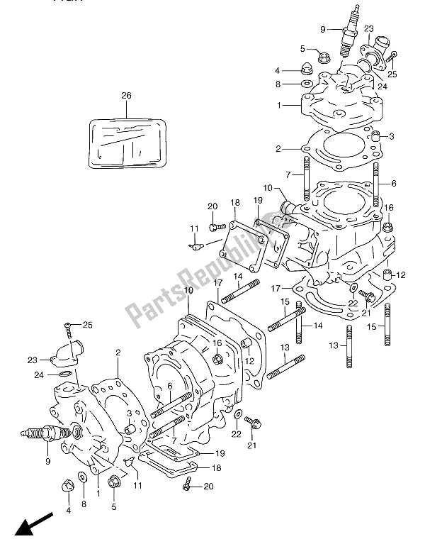 All parts for the Cylinder of the Suzuki RGV 250 1993