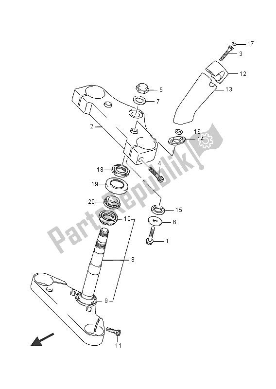 All parts for the Steering Stem of the Suzuki VZ 800 Intruder 2016