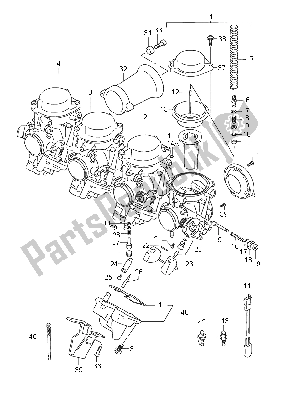 Toutes les pièces pour le Carburateur du Suzuki GSX R 600 1998