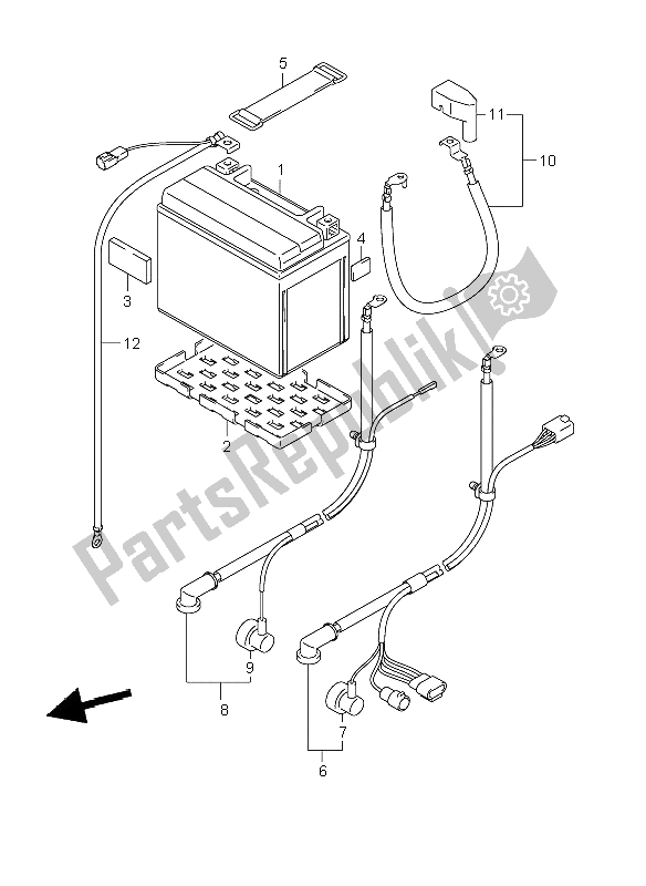 All parts for the Battery of the Suzuki DL 1000 V Strom 2009