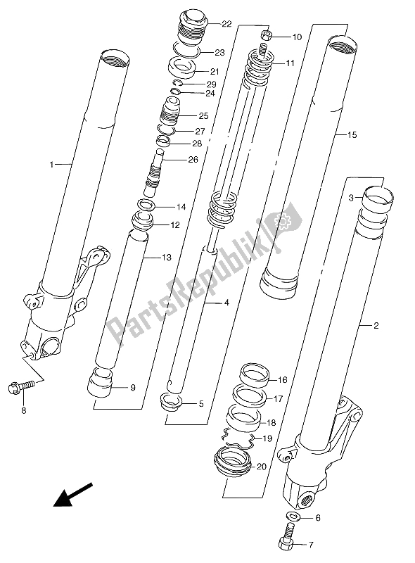 Todas las partes para Amortiguador Delantero de Suzuki RGV 250 1994