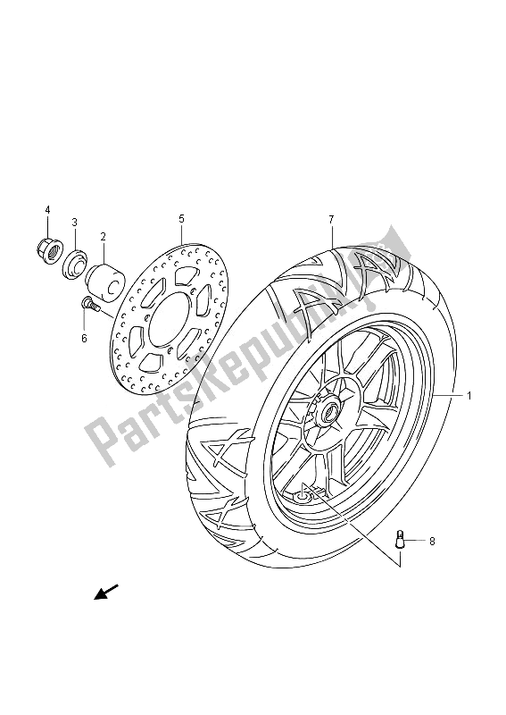 Todas las partes para Rueda Trasera (uh125 E19) de Suzuki UH 125A Burgman 2014