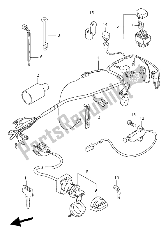 All parts for the Wiring Harness of the Suzuki LT 80 Quadsport 2003