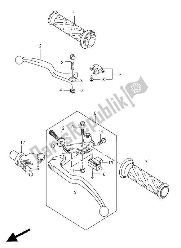 All parts for the Handle Lever of the Suzuki RV 125 Vanvan 2005